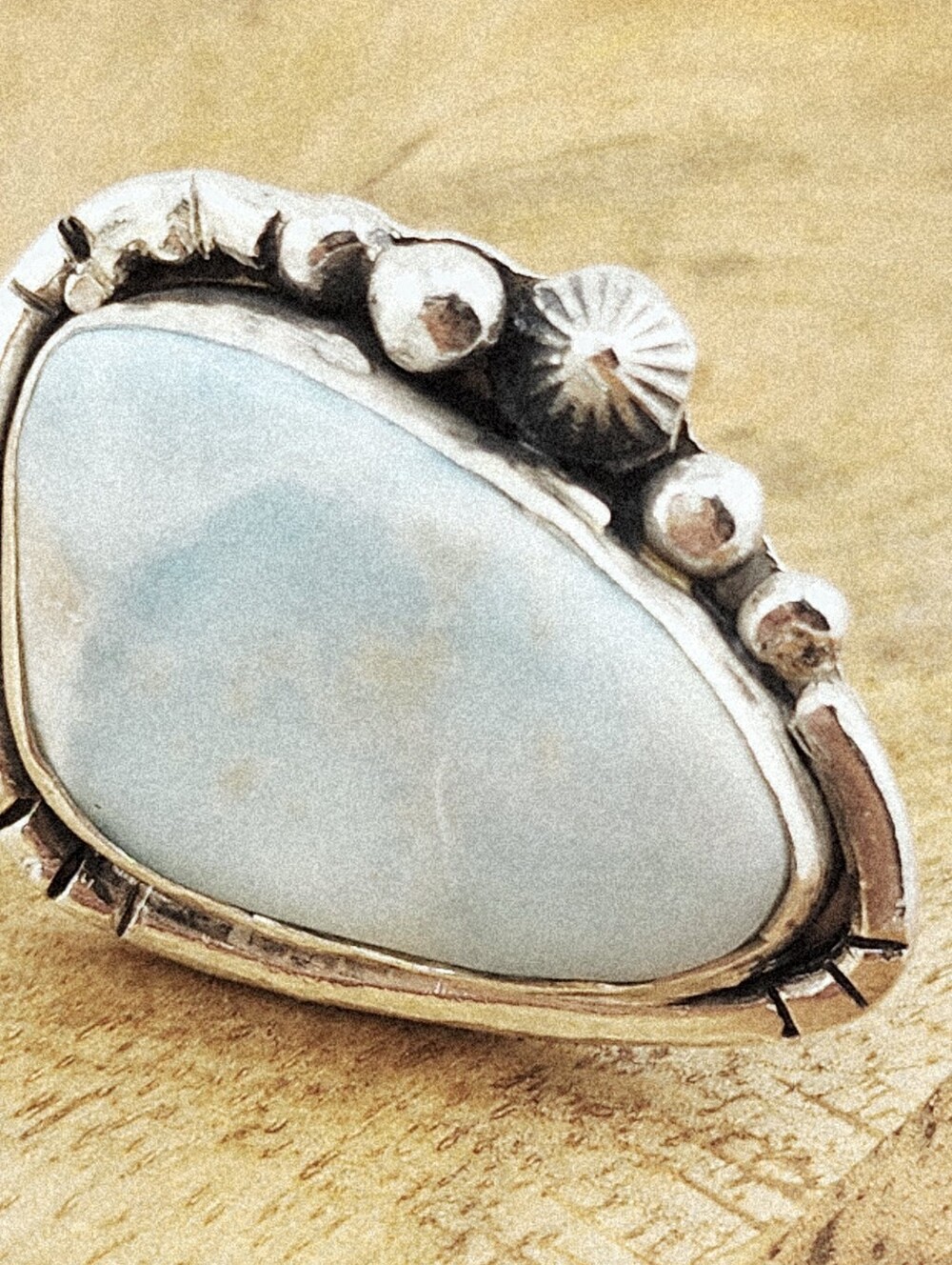 LARIMAR RING HANDMADE IN STERLING SILVER UNISEX SIZE 9 - Picture 12 of 16